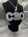 CEO Pendant w/ 20 inch 20mm rough cut necklace.