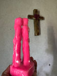 Pink Love Drawing Candle