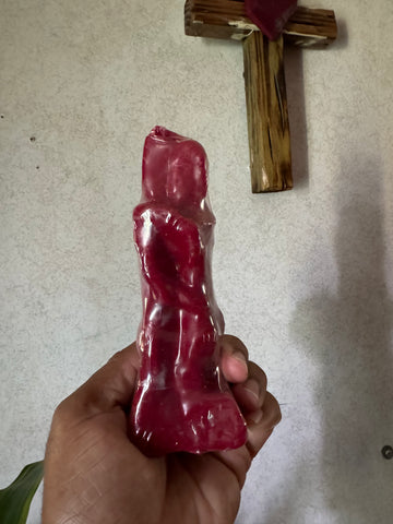 Small Red Love Drawing Candle